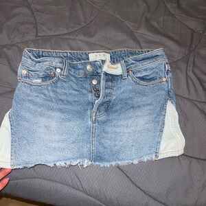 Free People Blue Denim Mini Skirt